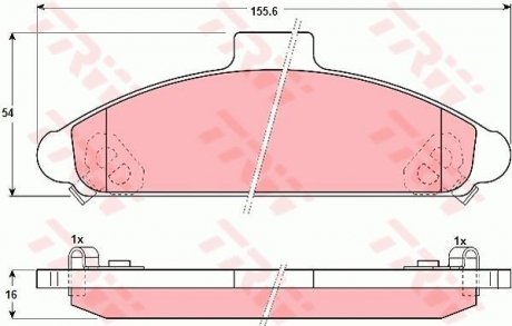 GDB1136 Комплект тормозных колодок, дисковый тормоз GDB1136 TRW TRW підбір по vin на Brocar