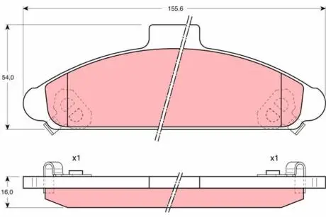 GDB1136 Комплект гальмівних колодок, дискове гальмо GDB1136 TRW TRW підбір по vin на Brocar