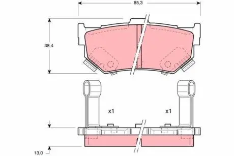 GDB884 Комплект тормозных колодок, дисковый тормоз TRW подбор по vin на Brocar