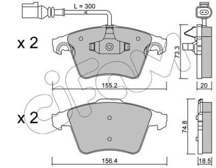 8225522 KLOCKI HAMULC. VW TOUAREG 02- Z CZUJ. CIFAM підбір по vin на Brocar