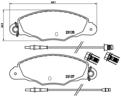 P61061 Гальмівні колодки, дискове гальмо (набір) BREMBO підбір по vin на Brocar