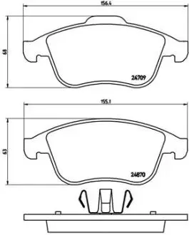 P68045 Тормозные колодки дисковые BREMBO підбір по vin на Brocar