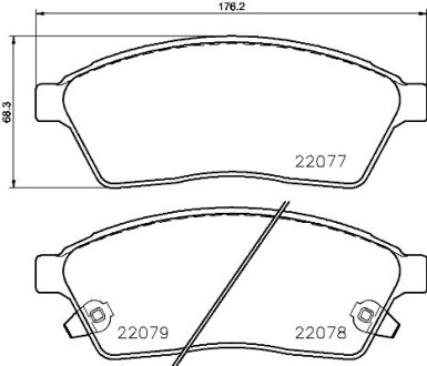 P09009 P09009_колодки дисковые передние! Cadillac SRX 2.8i-3.6i V6 09&gt; BREMBO підбір по vin на Brocar