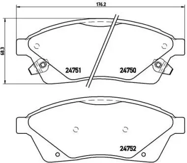 P09010 Комплект гальмівних колодок, дискове гальмо BREMBO підбір по vin на Brocar