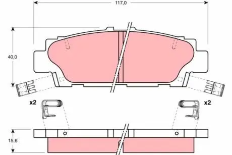 GDB1257 Гальмівні колодки, дискове гальмо (набір) TRW підбір по vin на Brocar