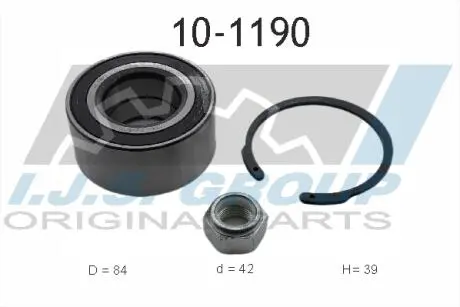 101190 Подшипник ступицы (передней) Renault Trafic 1.4-2.5D 75-01 (42х84х39)(к-кт) IJS GROUP підбір по vin на Brocar