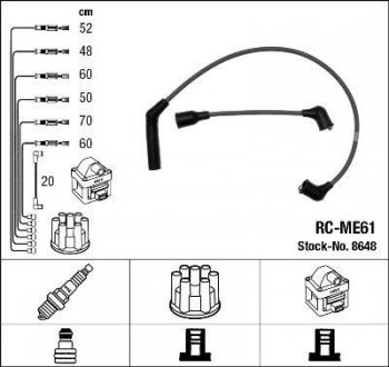 RCME61 Комплект высоковольтных проводов NGK підбір по vin на Brocar