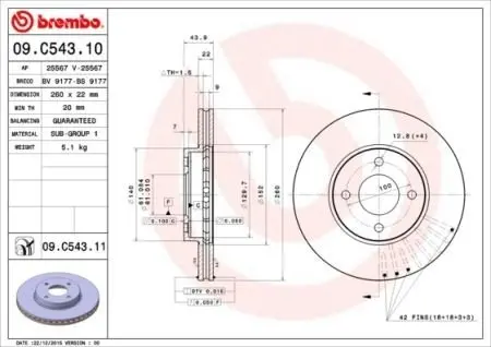 09C41213 Гальмівний диск BREMBO підбір по vin на Brocar