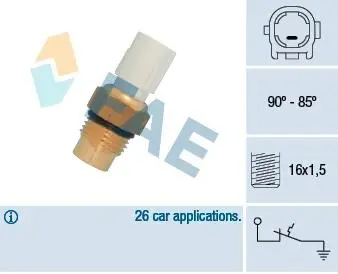 36710 Термовыключатель, вентилятор радиатора FAE подбор по vin на Brocar