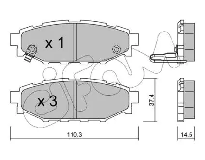 8227640 KLOCKI HAMULC. SUBARU LEGACY 03- TYŁ CIFAM подбор по vin на Brocar
