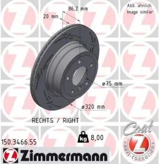 150346655 TARCZA HAMULC. BMW 5 E60,61 05-10 PT ZIMMERMANN подбор по vin на Brocar