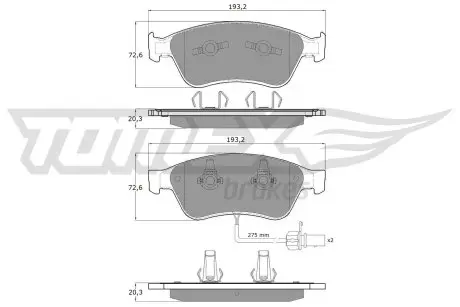 1510 KLOCKI HAMULC. AUDI A8 02-09 Z CZUJ. TOMEX подбор по vin на Brocar