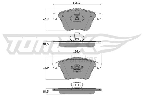 1526 Тормозные колодки перед. VOLVO V50 1,6-2,4 04- TOMEX подбор по vin на Brocar