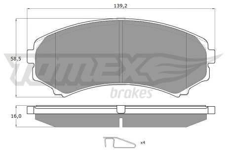 1533 Гальмівні колодки дискові TOMEX підбір по vin на Brocar