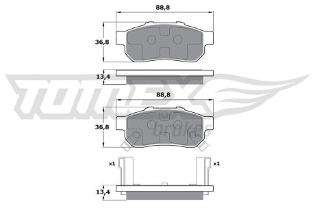 1722 KLOCKI HAMULC. HONDA CIVIC 95- 01TYŁ TOMEX подбор по vin на Brocar