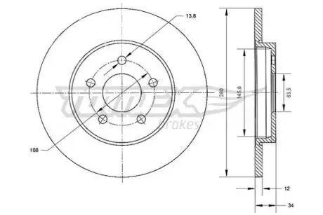 TX7053 TARCZA HAMULC. FORD MONDEO 00-07 TYŁ TOMEX подбор по vin на Brocar