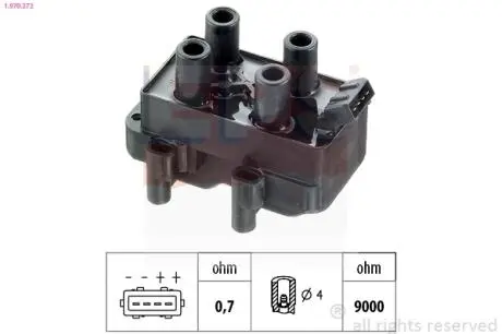 1970272 Котушка запалювання ASTRA,VECTRA,OMEGA 90- EPS підбір по vin на Brocar