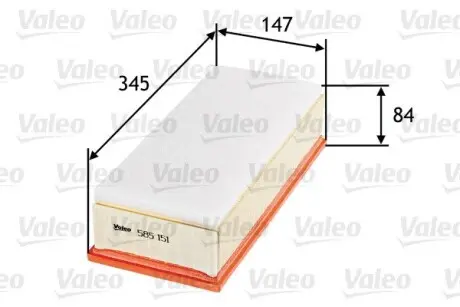 585151 Фільтр повітряний VALEO підбір по vin на Brocar