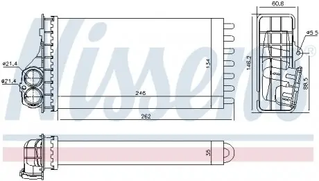 707091 Радиатор печки NISSENS подбор по vin на Brocar