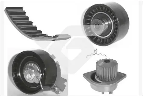 KH281WP37 Водяной насос + комплект зубчатого ремня HUTCHINSON подбор по vin на Brocar