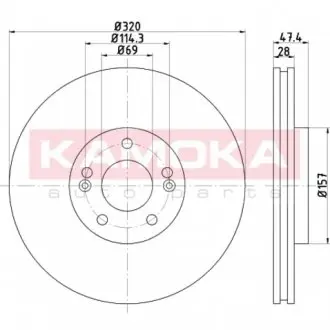 103296 Диск гальмівний PRZÓD HYUNDAI I40 11- KAMOKA підбір по vin на Brocar