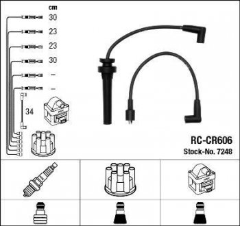 RCCR606 Комплект высоковольтных проводов NGK підбір по vin на Brocar