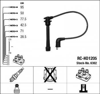 RCHD1205 Комплект проводов зажигания NGK подбор по vin на Brocar