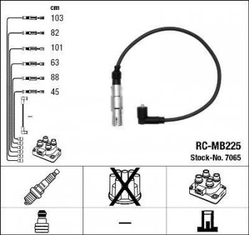RCMB225 Комплект проводов зажигания NGK подбор по vin на Brocar