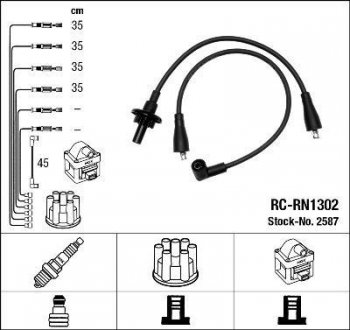 RCRN1302 Комплект проводов зажигания NGK підбір по vin на Brocar