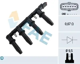 80291 Катушка зажигания (вир-во FAE) FAE підбір по vin на Brocar