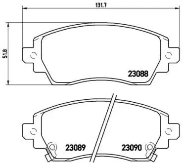 P83042 Гальмівні колодки, дискове гальмо (набір) BREMBO підбір по vin на Brocar