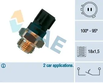 36470 Термовимикач вентилятора радіатора FAE підбір по vin на Brocar