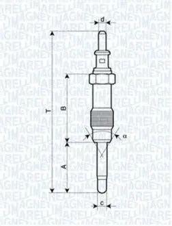 062900046304 Свічка розжарення MERCEDES SPRINTER, T2/LN1 [062900046304] MAGNETI MARELLI підбір по vin на Brocar