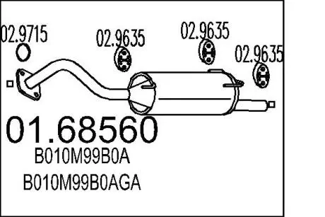 0168560 Глушник MTS підбір по vin на Brocar
