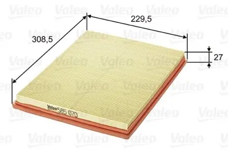 585070 Фильтр воздушный VALEO подбор по vin на Brocar