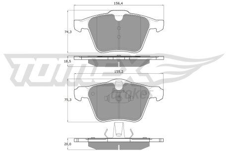 1664 KLOCKI HAMULC. FORD S-MAX 2,5ST 06- TOMEX подбор по vin на Brocar