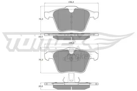 1664 KLOCKI HAMULC. FORD S-MAX 2,5ST 06- TOMEX підбір по vin на Brocar