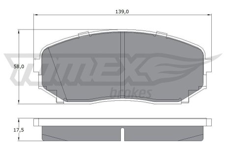 1742 Гальмівні колодки дискові MAZDA CX-7 07- PRZÓD Комплект тормозных колодок, дисковый тормоз TOMEX підбір по vin на Brocar