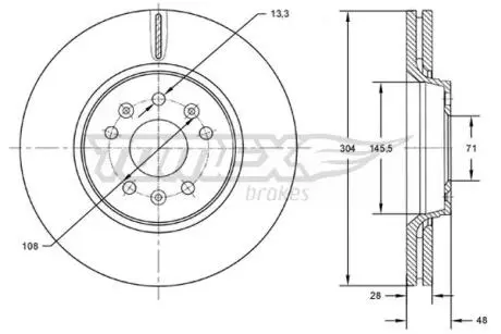 TX7263 TARCZA HAMULC. FIAT SCUDO 07- PRZÓD TOMEX подбор по vin на Brocar