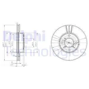BG3341 Диск гальмівний передній Liana 02-, Baleno 1.8/1.9TD DELPHI підбір по vin на Brocar
