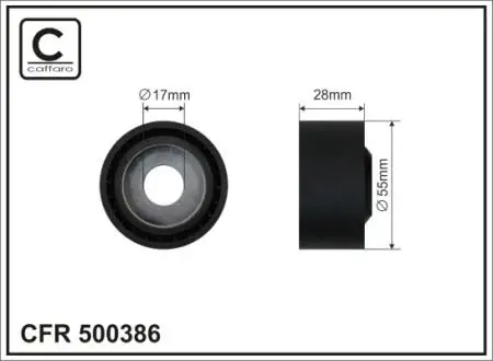 500386 55x17x28 Ролик паска приводного VAG 3.0TDi 15- CAFFARO підбір по vin на Brocar