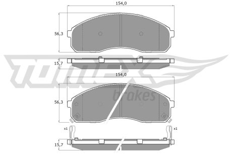 1242 KLOCKI HAMULC. KIA PREGIO 2,7D 99- TOMEX підбір по vin на Brocar