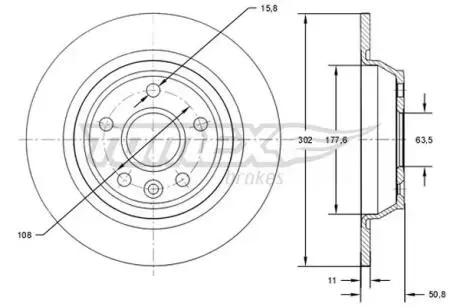 TX7161 TARCZA HAMULC. FORD MONDEO 07- TYŁ TOMEX підбір по vin на Brocar