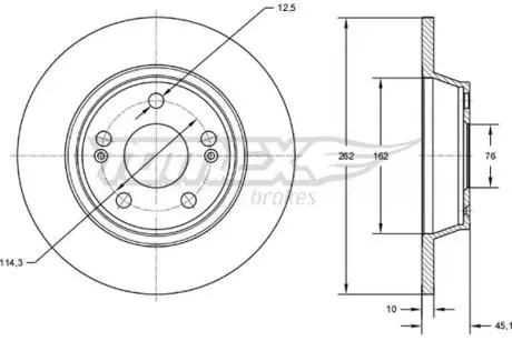 TX7258 TARCZA HAMULC. HYUNDAI I30 11- TYŁ TOMEX подбор по vin на Brocar
