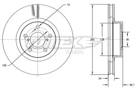 TX7274 TARCZA HAMULC. SUBARU FORESTER 02- TOMEX підбір по vin на Brocar