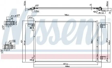 940479 Радіатор кондиціонера (Конденсор) NISSENS підбір по vin на Brocar