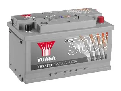 YBX5110 Yuasa 5000 12V 85Ah 800A (0) низк (317x175x175) Silver High Performance Battery YUASA подбор по vin на Brocar