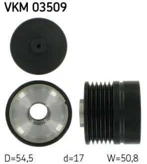 VKM03509 Шків генератора Punto/Grande Punto 1,3D Multijet, OPEL 1,3CDTI 05-. SKF підбір по vin на Brocar