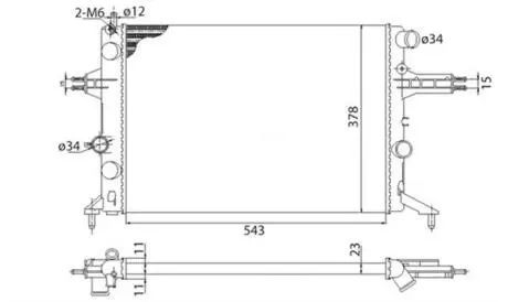 350213960003 Радіатор двигуна OPEL ASTRA G (F08, F35, F48, F69 - MANUAL) MAGNETI MARELLI підбір по vin на Brocar