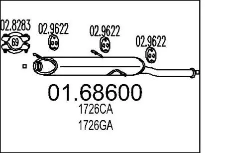 0168600 Глушник MTS підбір по vin на Brocar